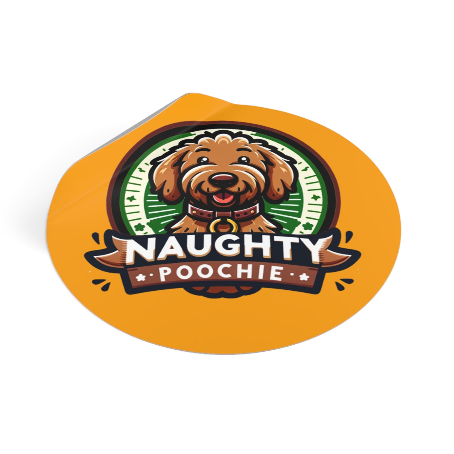 Round Vinyl Stickers - Golden Doodle