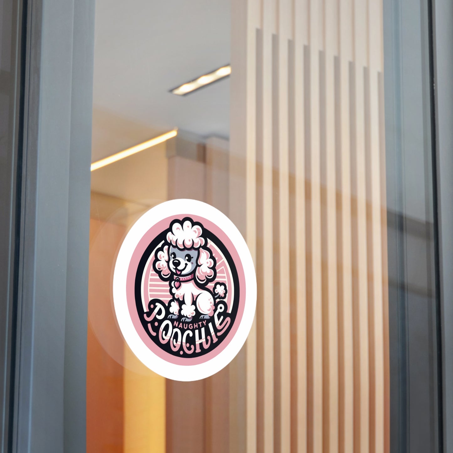Round Vinyl Stickers - Naughty Poodle