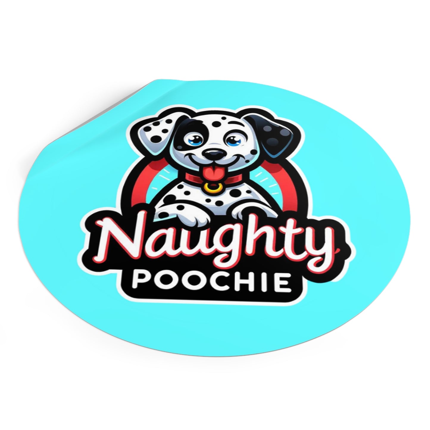 Round Vinyl Stickers - Naughty Dalmatian