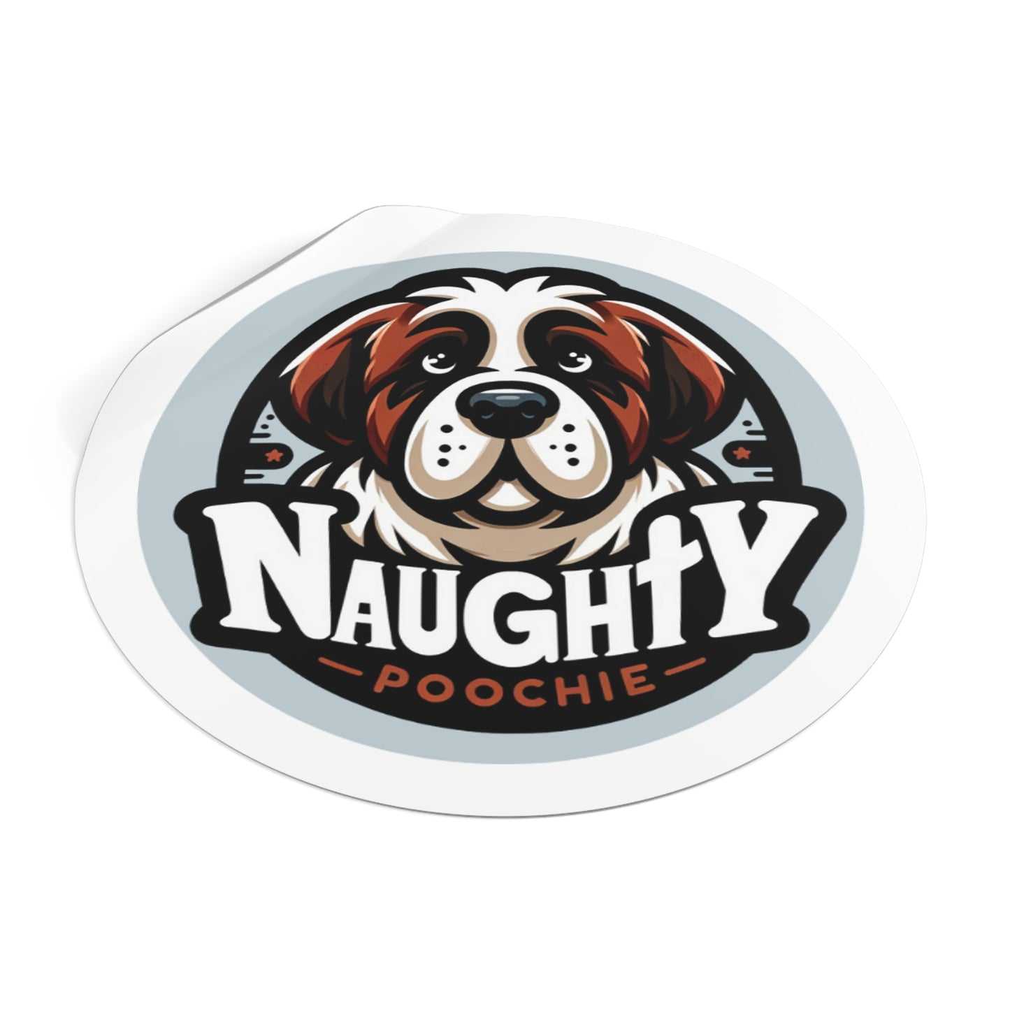 Round Vinyl Stickers - Naughty St. Bernard