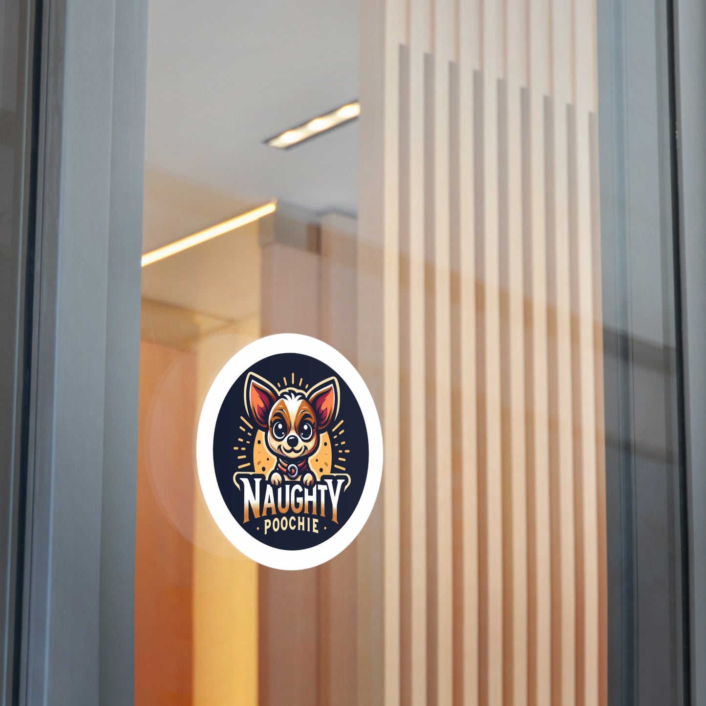 Round Vinyl Stickers - Naughty Chihuahua