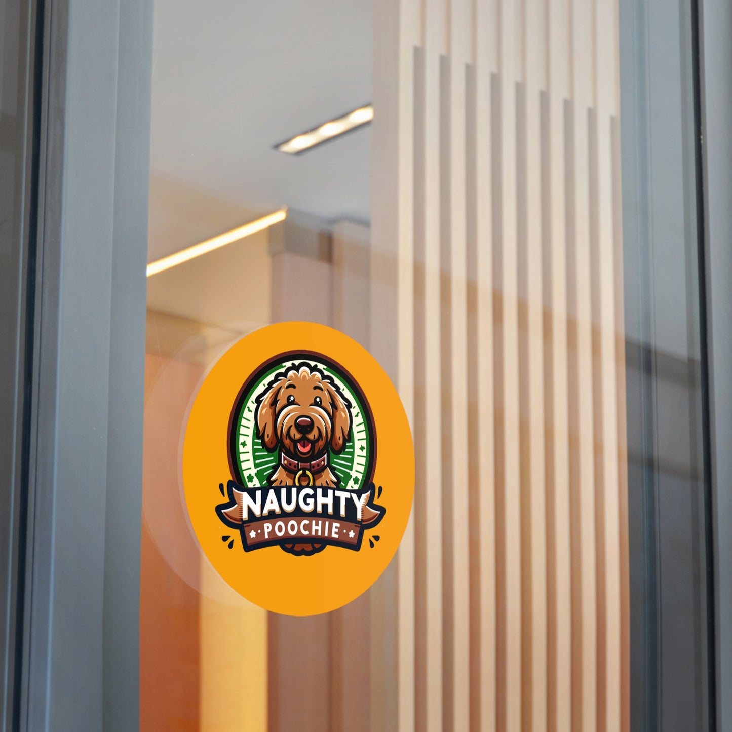 Round Vinyl Stickers - Golden Doodle