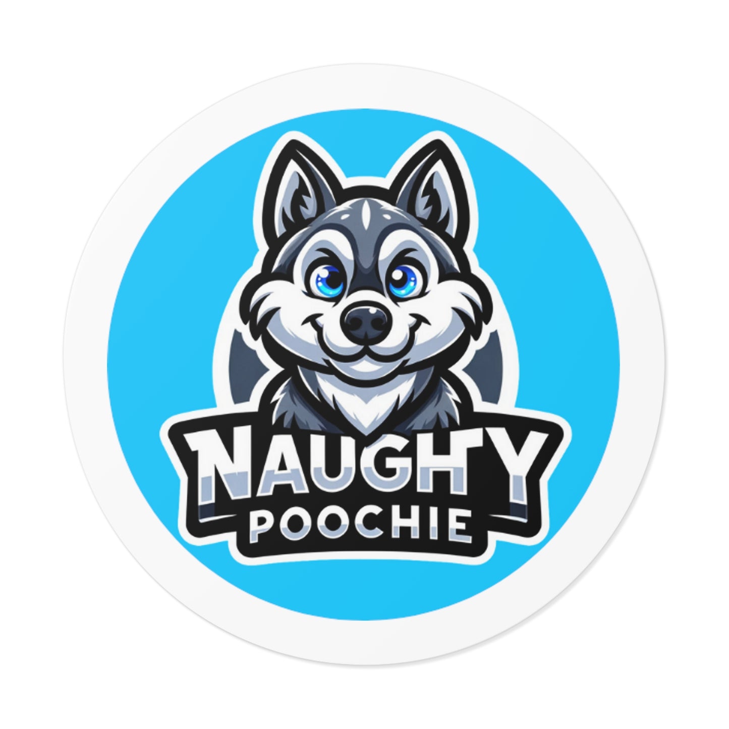 Round Vinyl Stickers - Husky