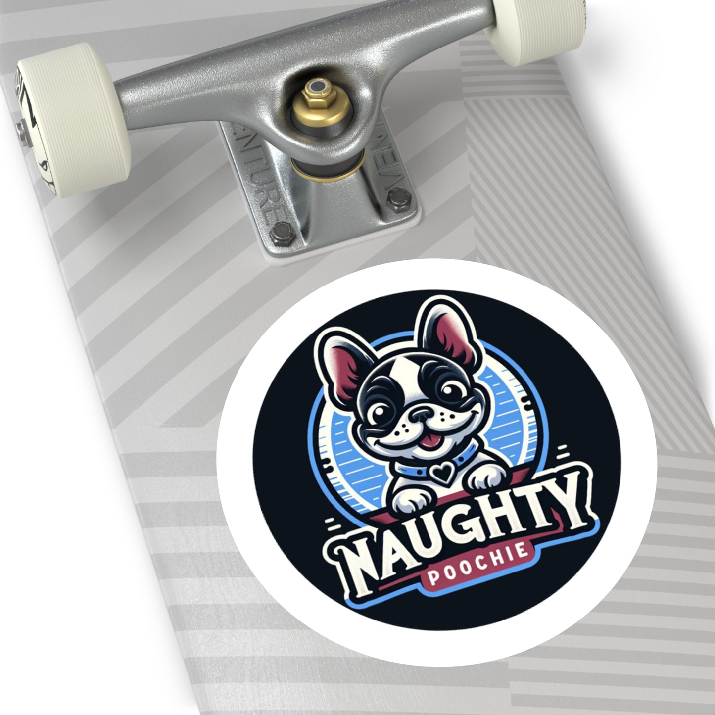 Round Vinyl Stickers - Naught French Bulldog