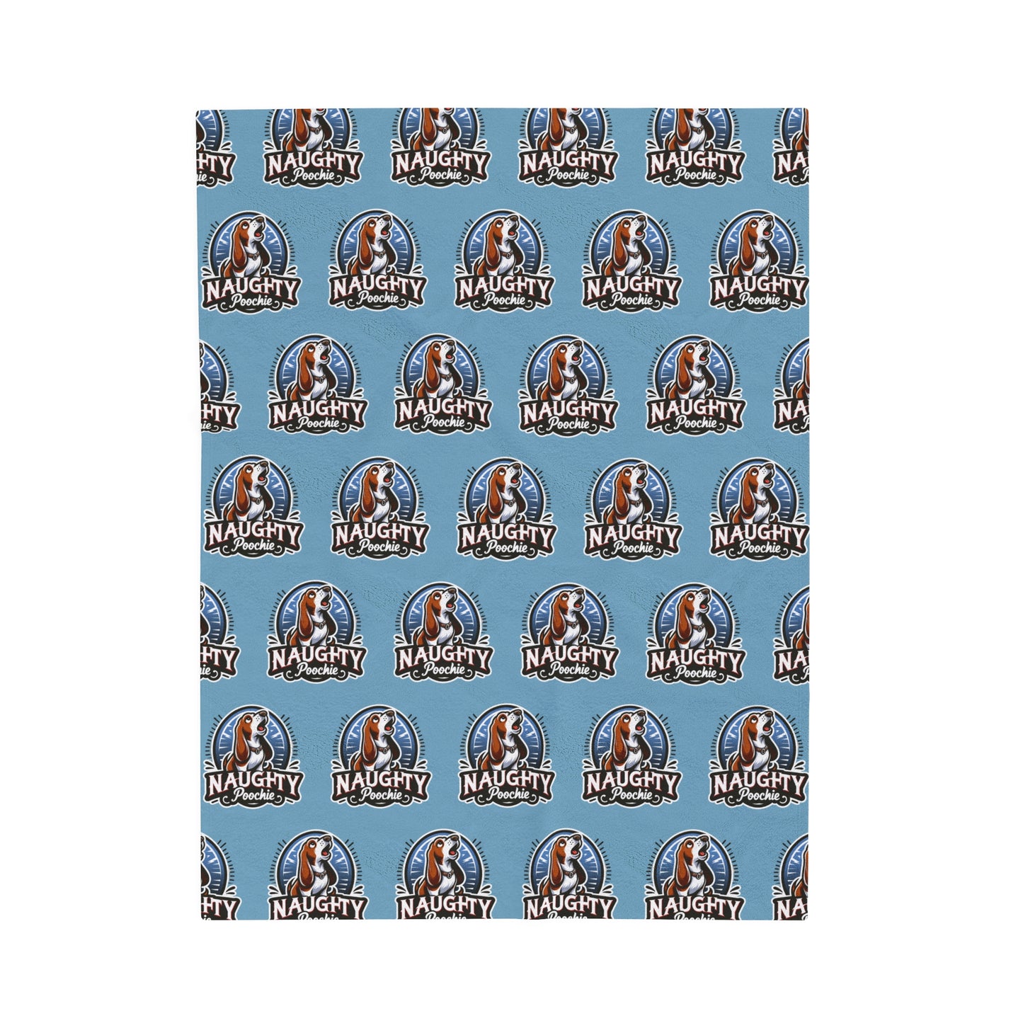Velveteen Plush Blanket - Naughty Basset Hound