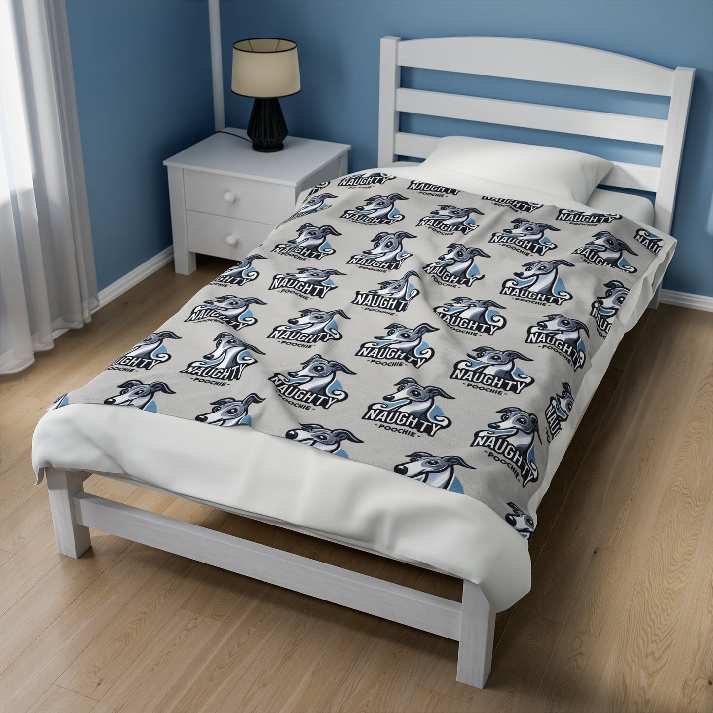 Velveteen Plush Blanket - Naughty Italian Greyhound