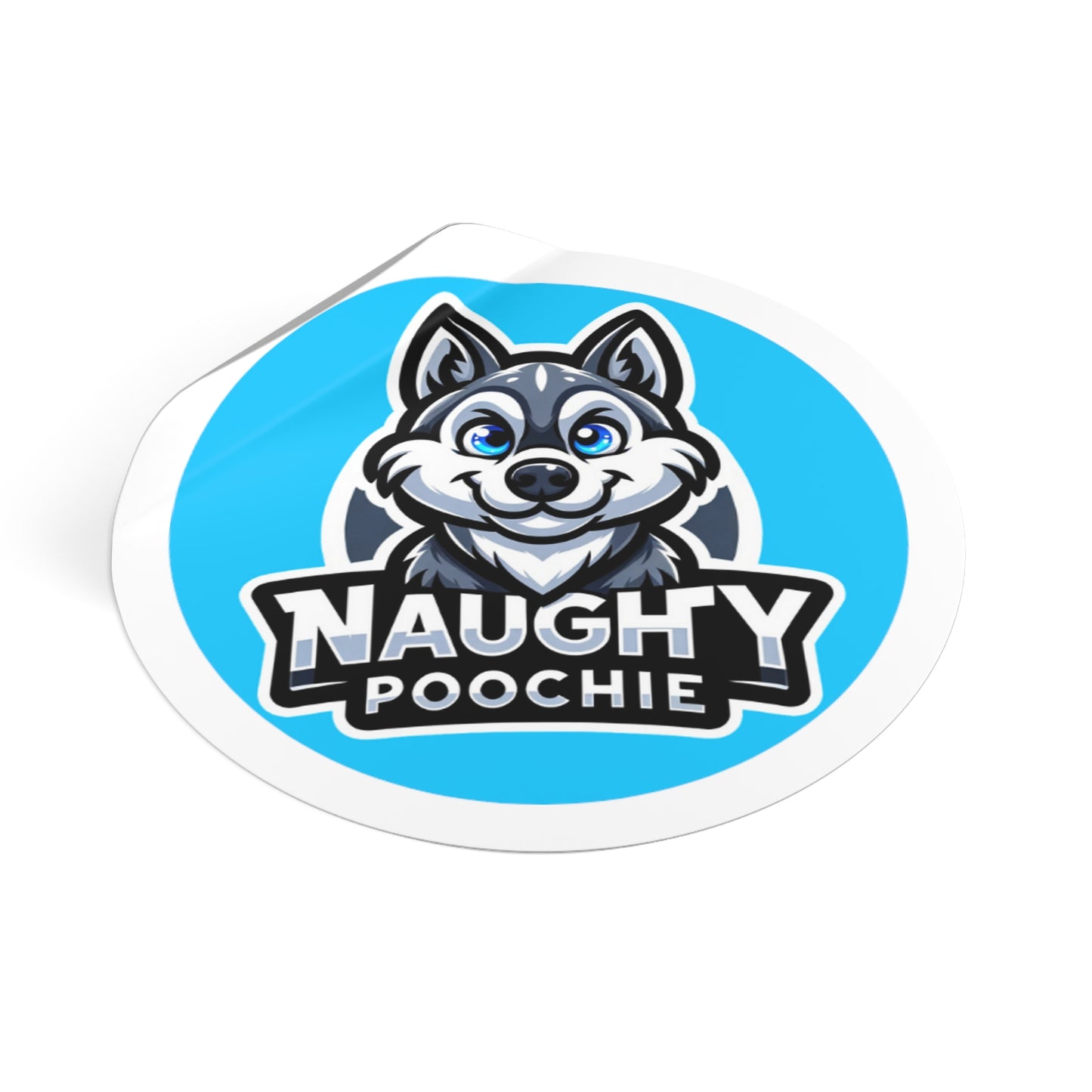 Round Vinyl Stickers - Husky
