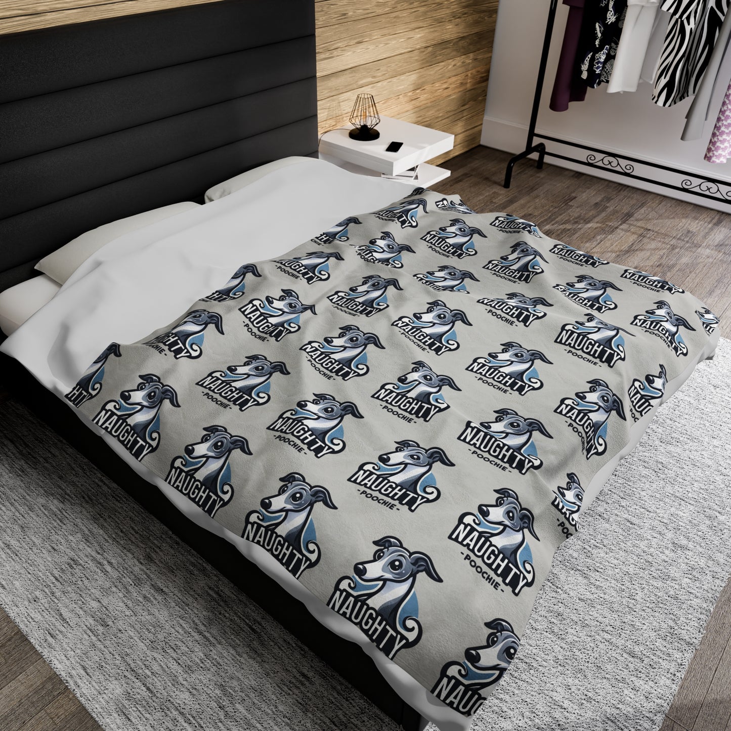 Velveteen Plush Blanket - Naughty Italian Greyhound