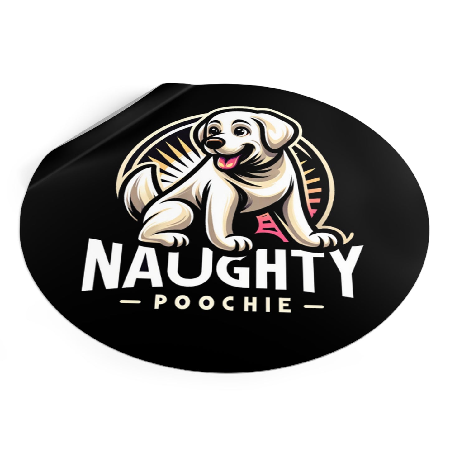 Round Vinyl Stickers - Naughty White Lab