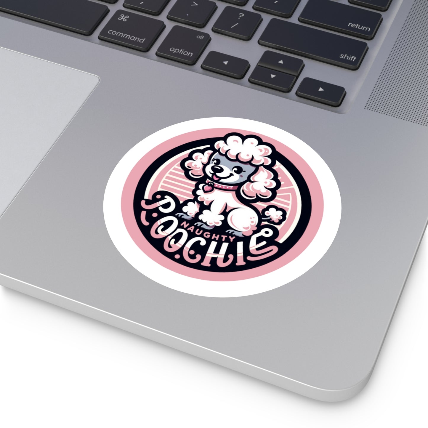 Round Vinyl Stickers - Naughty Poodle
