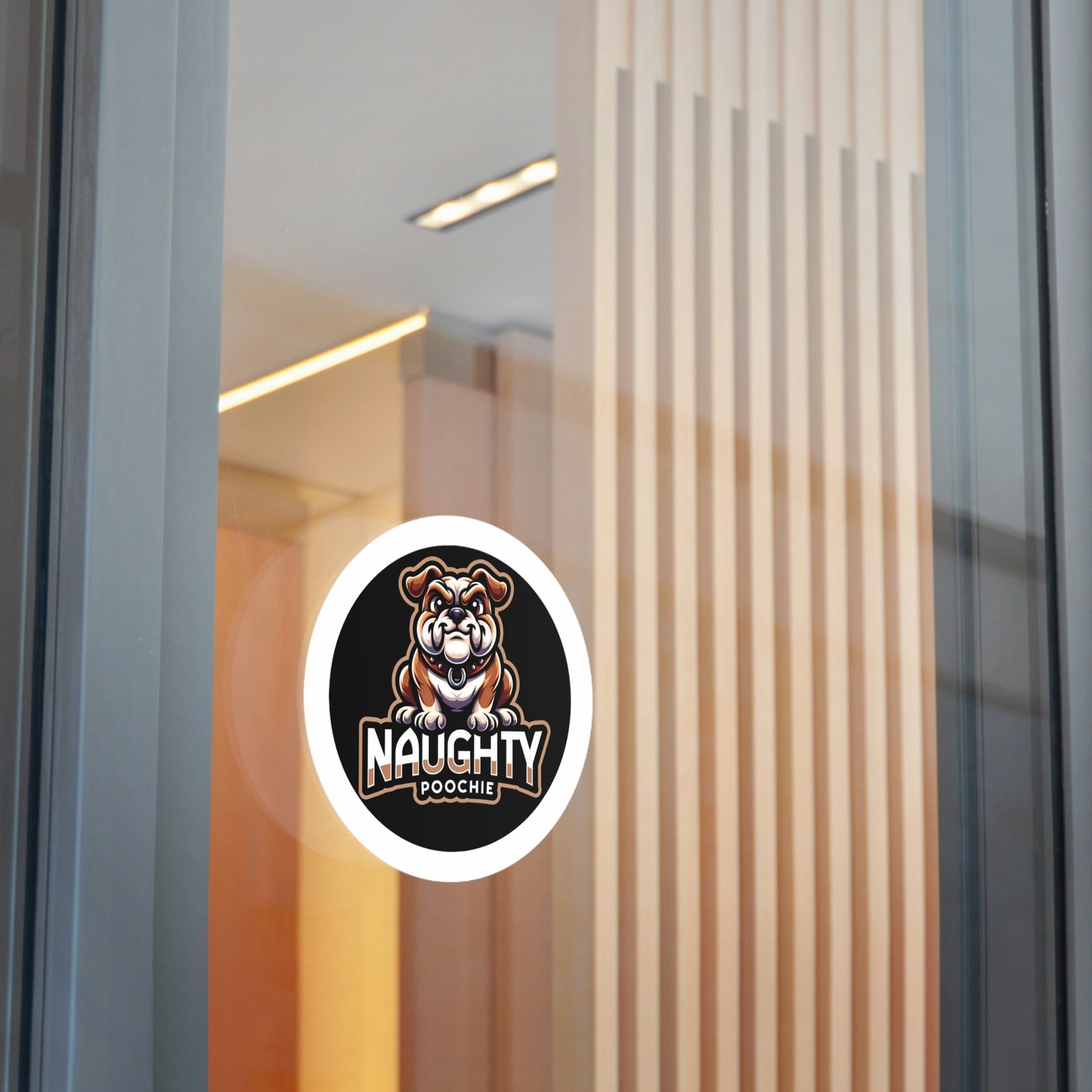 Round Vinyl Stickers - Naughty Bulldog