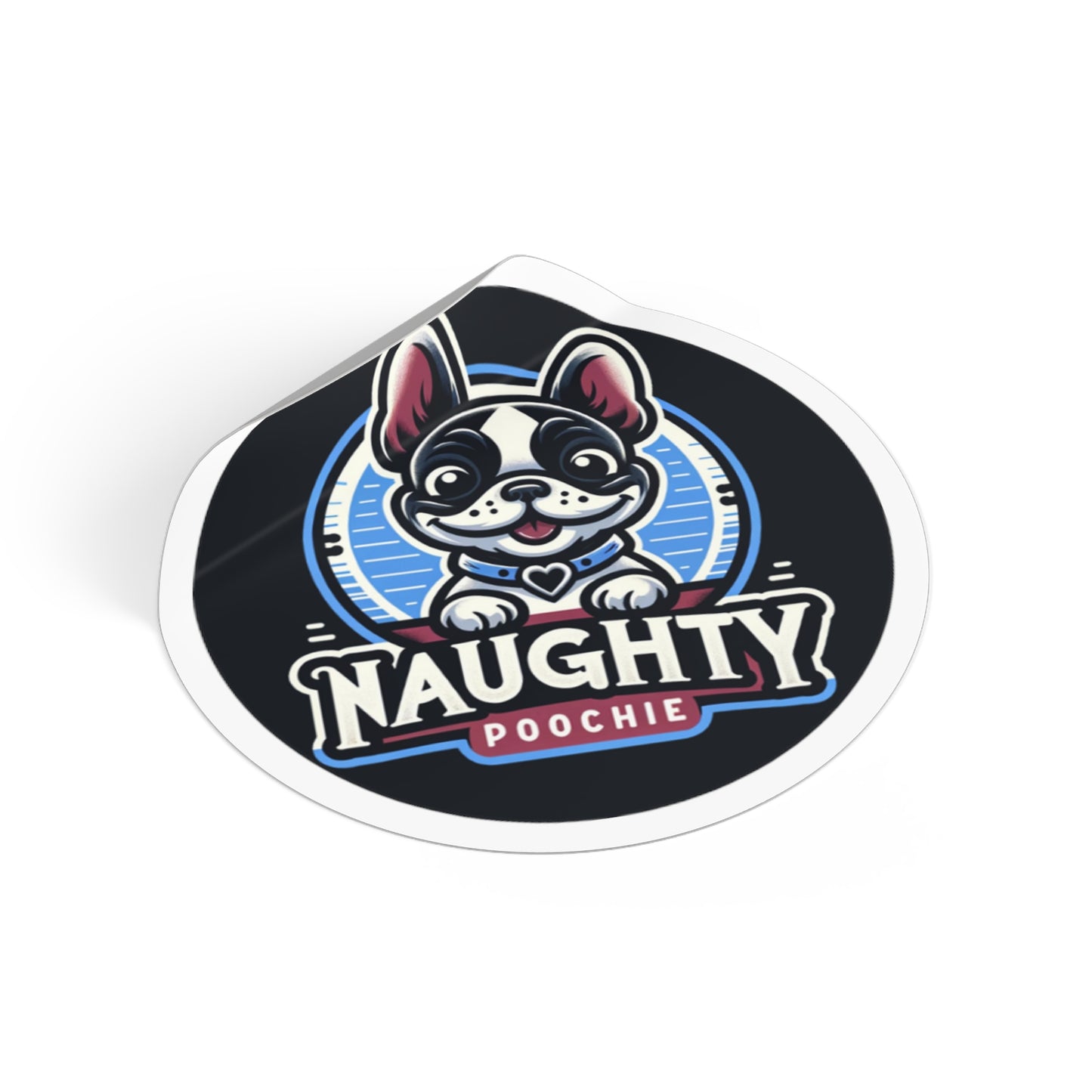Round Vinyl Stickers - Naught French Bulldog