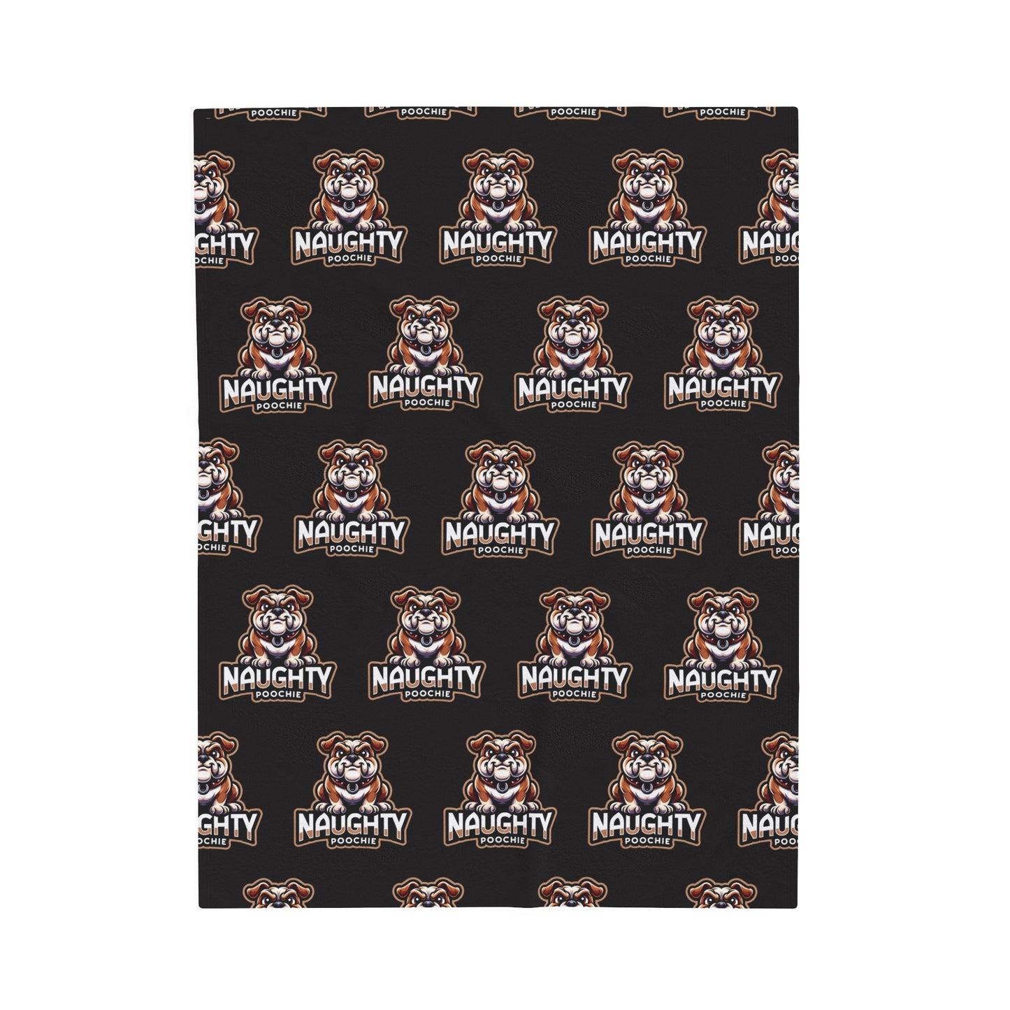 Velveteen Plush Blanket - Naughty Bulldog