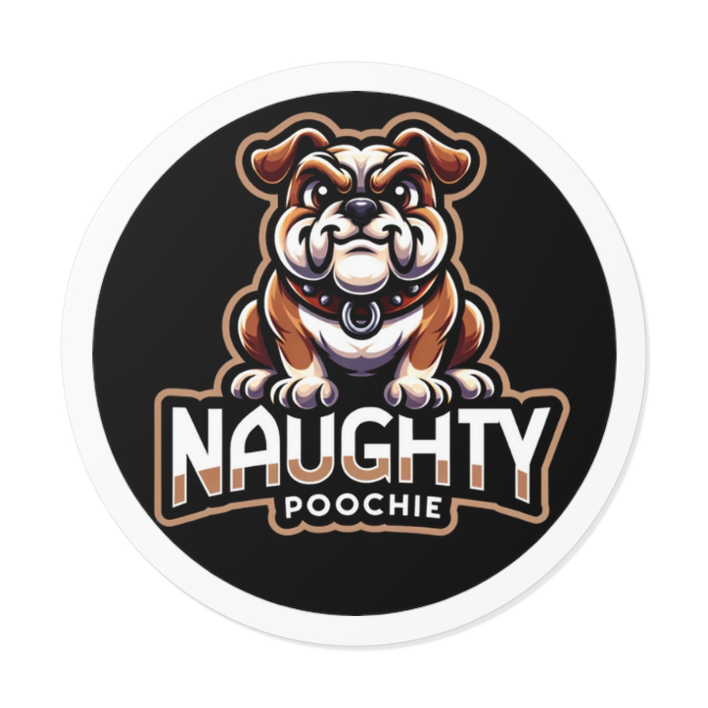 Round Vinyl Stickers - Naughty Bulldog