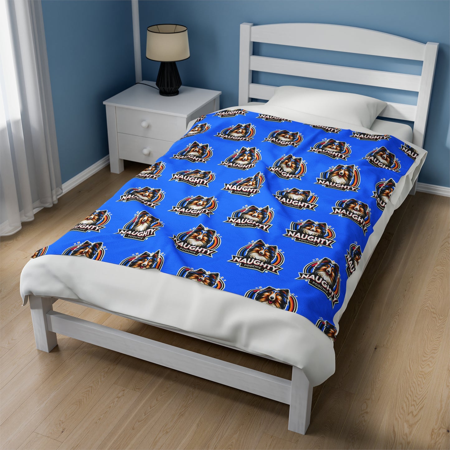 Velveteen Plush Blanket - Naughty Sheltie