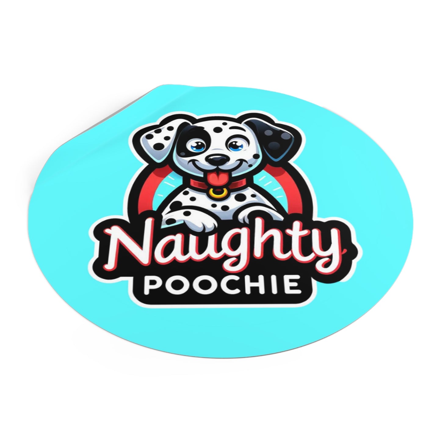 Round Vinyl Stickers - Naughty Dalmatian