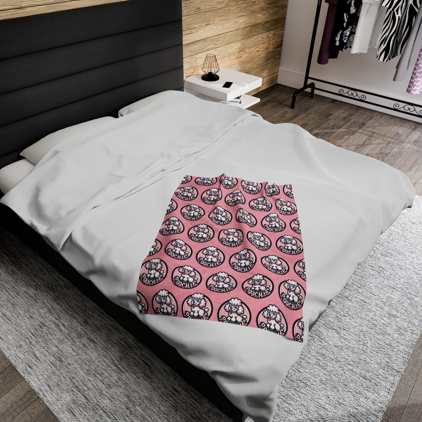 Velveteen Plush Blanket - Naughty Poodle