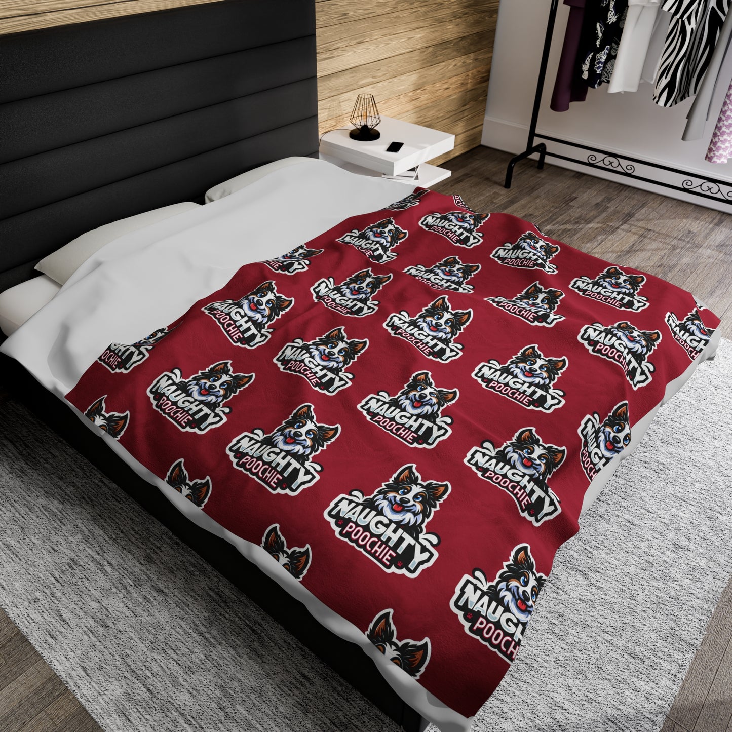 Velveteen Plush Blanket - Naughty Golden Doodle