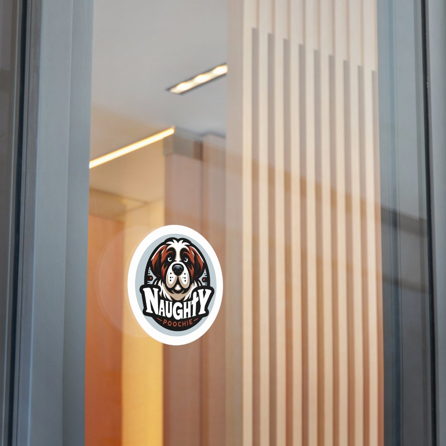 Round Vinyl Stickers - Naughty St. Bernard