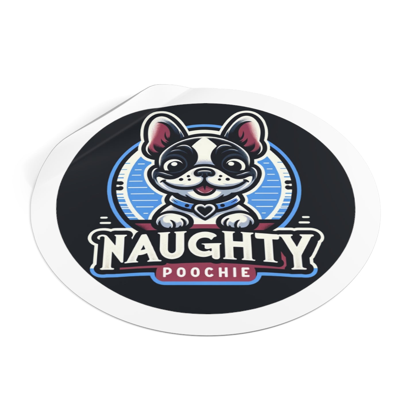 Round Vinyl Stickers - Naught French Bulldog