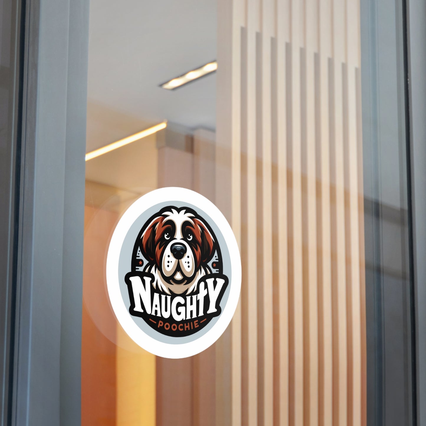 Round Vinyl Stickers - Naughty St. Bernard