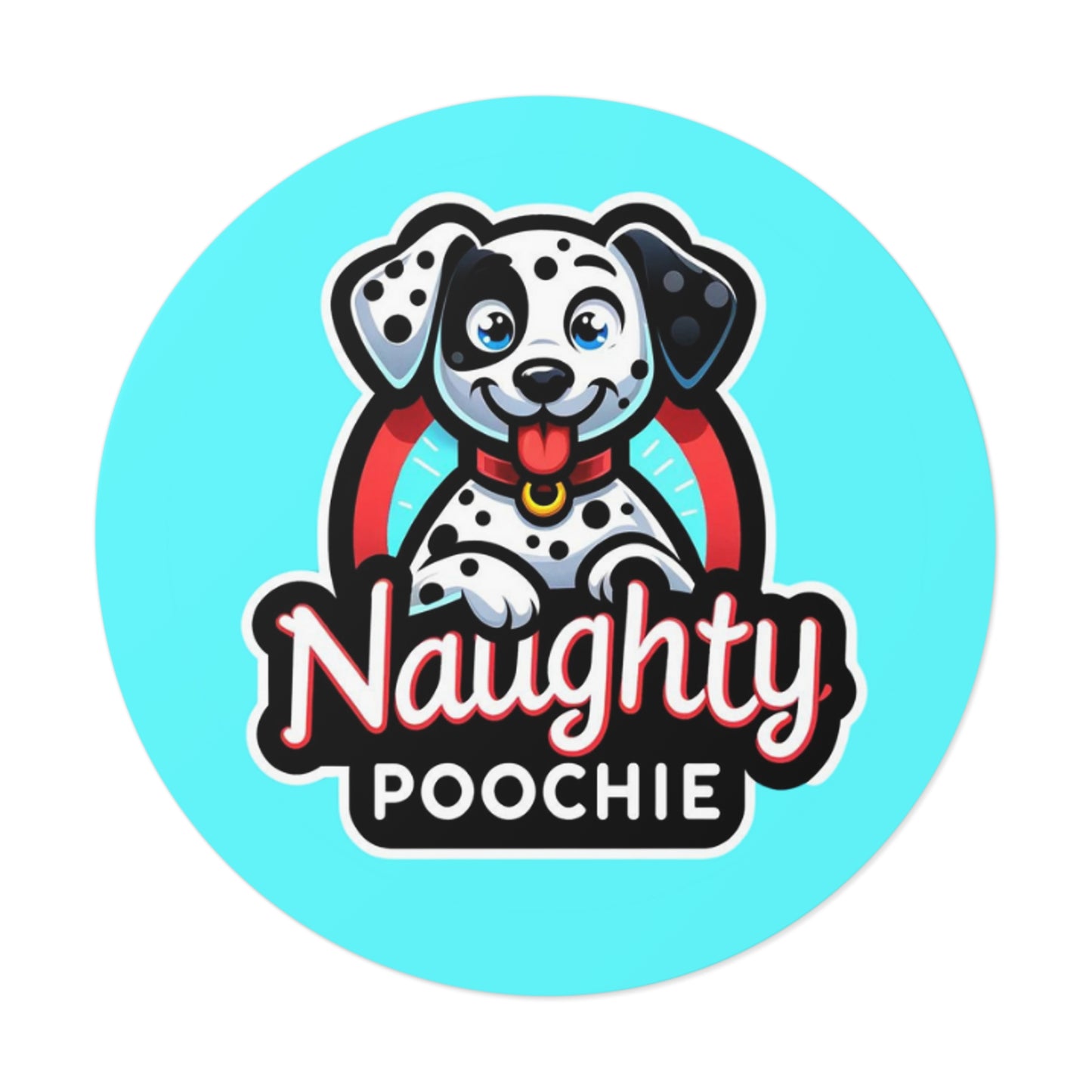 Round Vinyl Stickers - Naughty Dalmatian