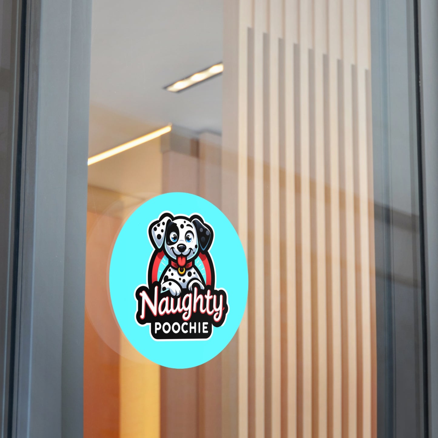 Round Vinyl Stickers - Naughty Dalmatian
