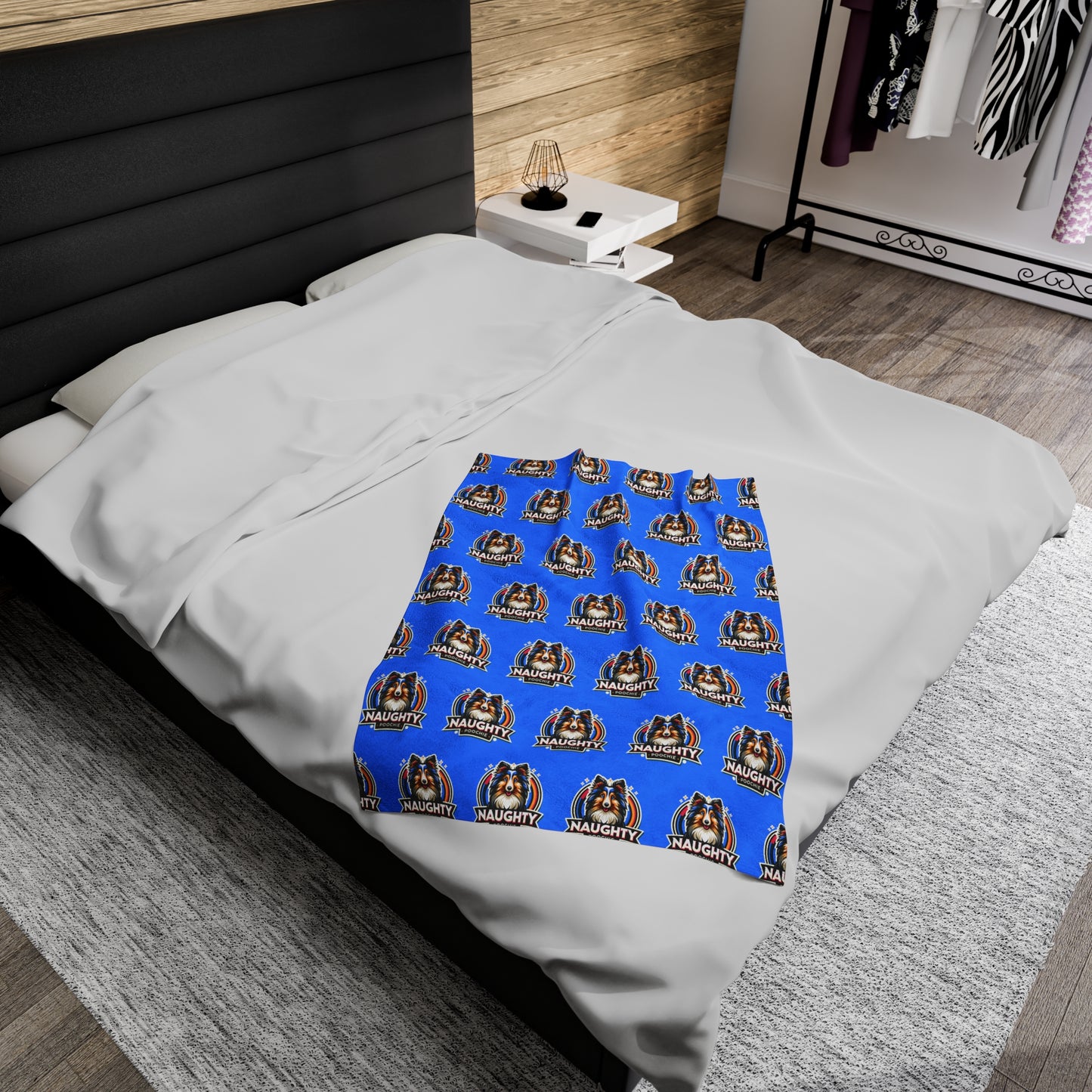 Velveteen Plush Blanket - Naughty Sheltie