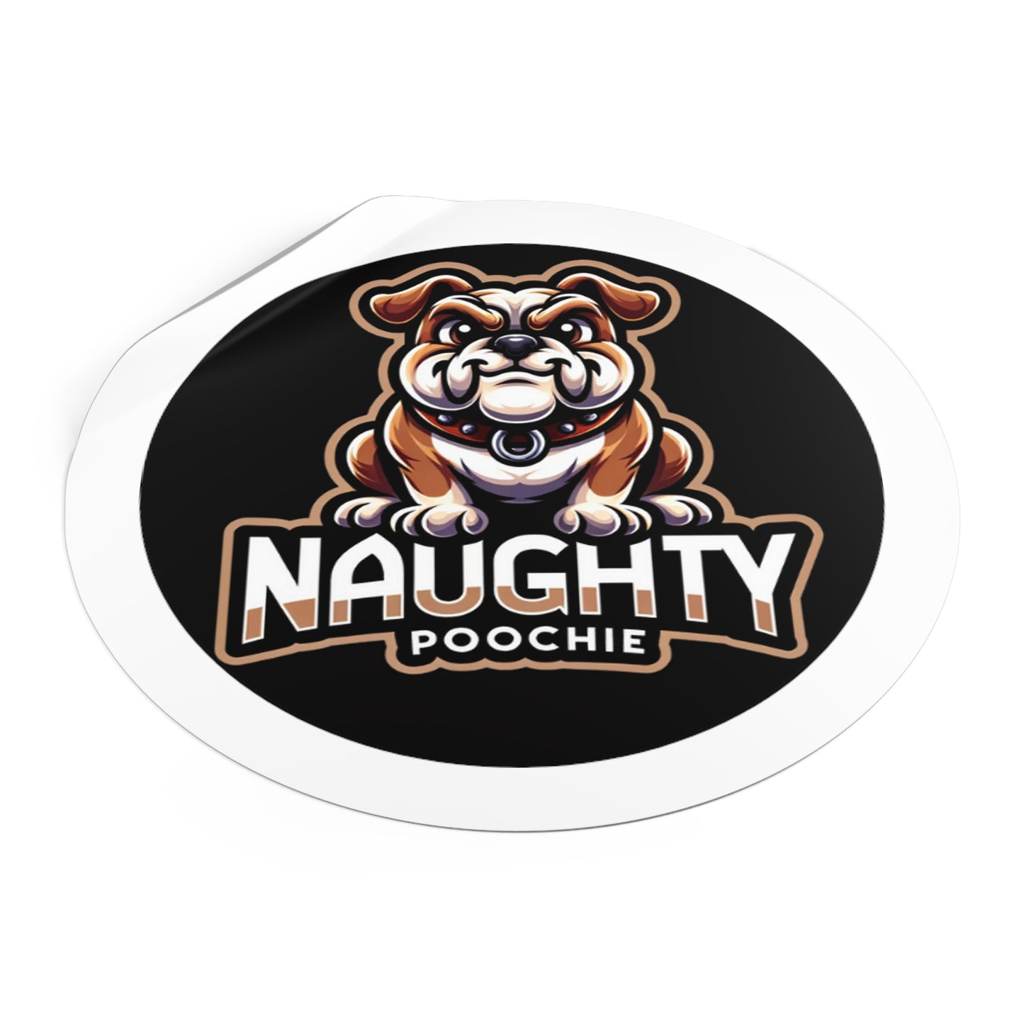 Round Vinyl Stickers - Naughty Bulldog