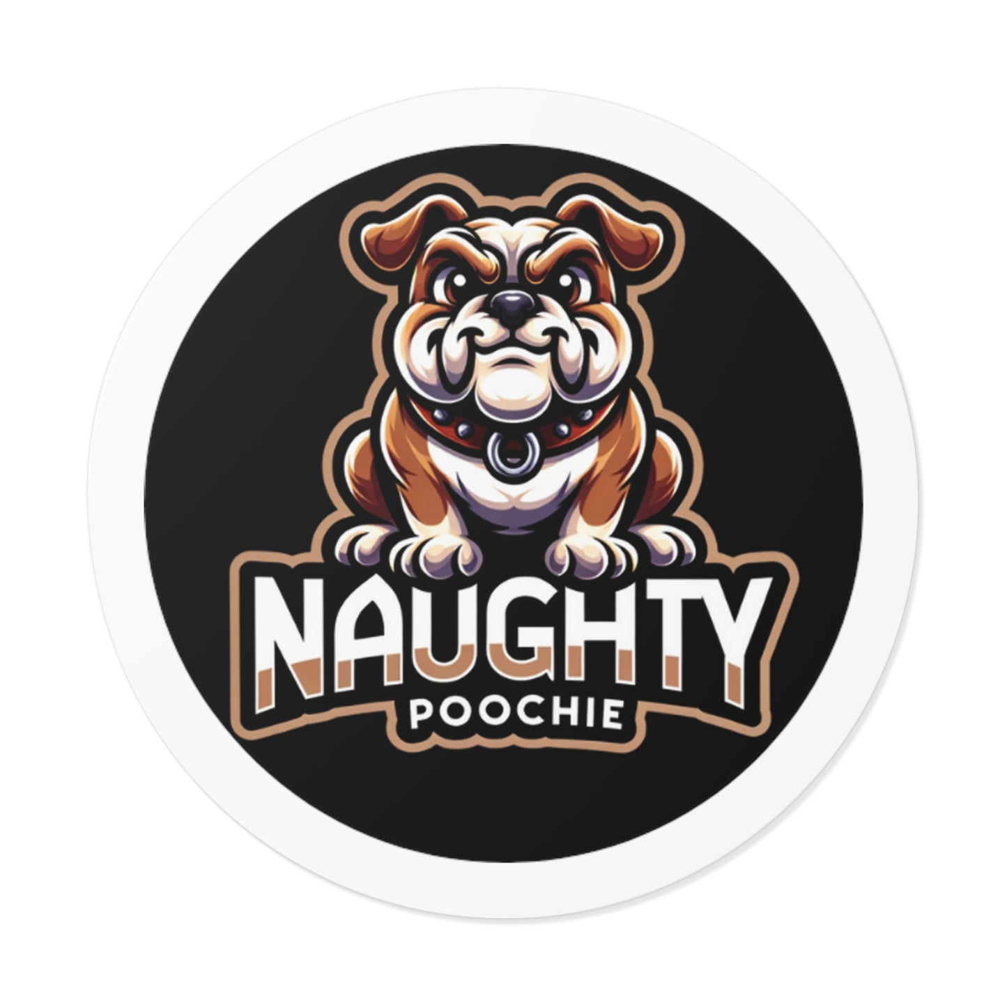 Round Vinyl Stickers - Naughty Bulldog