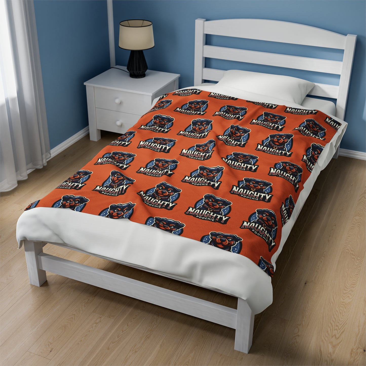 Velveteen Plush Blanket - Naughty Rottweiler