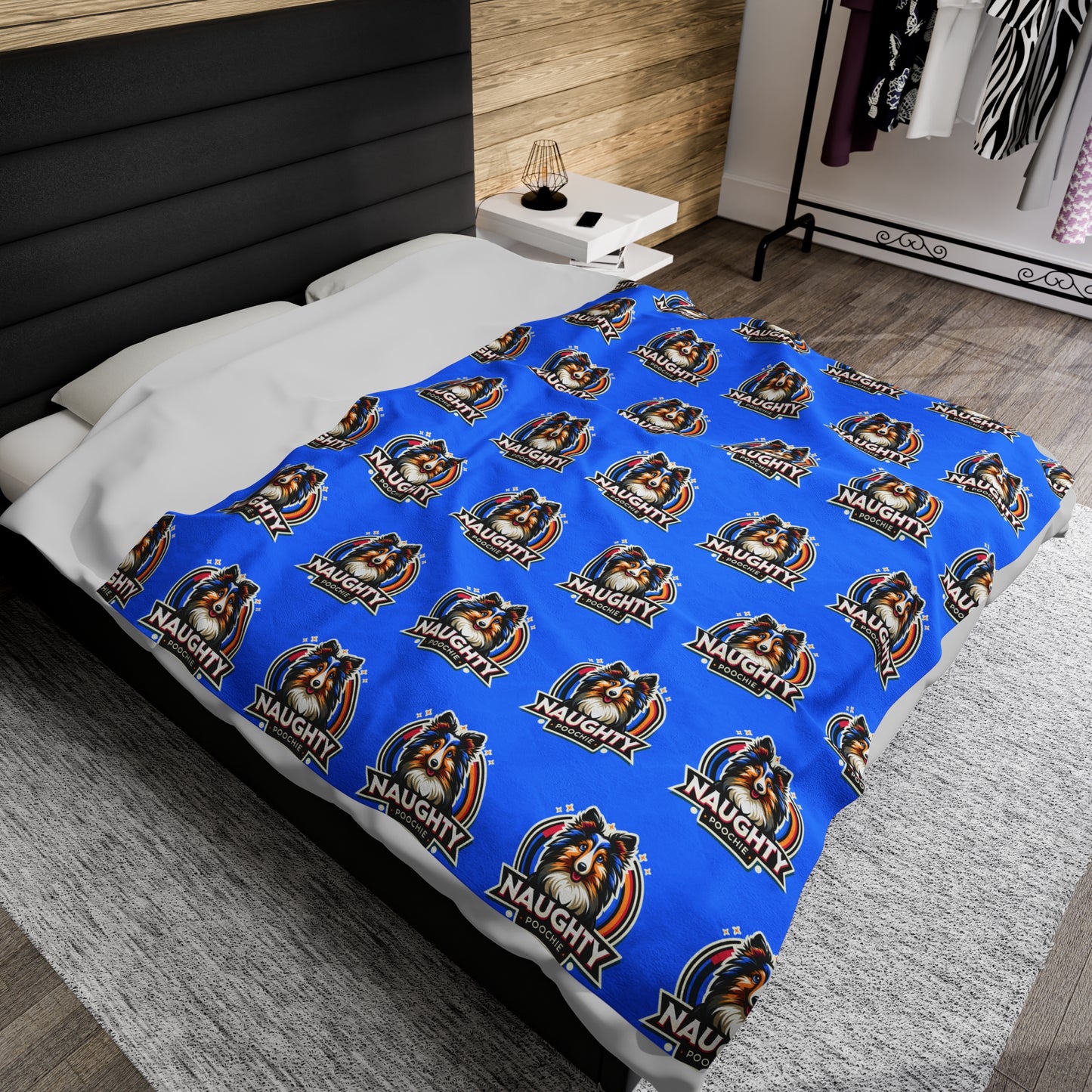 Velveteen Plush Blanket - Naughty Sheltie