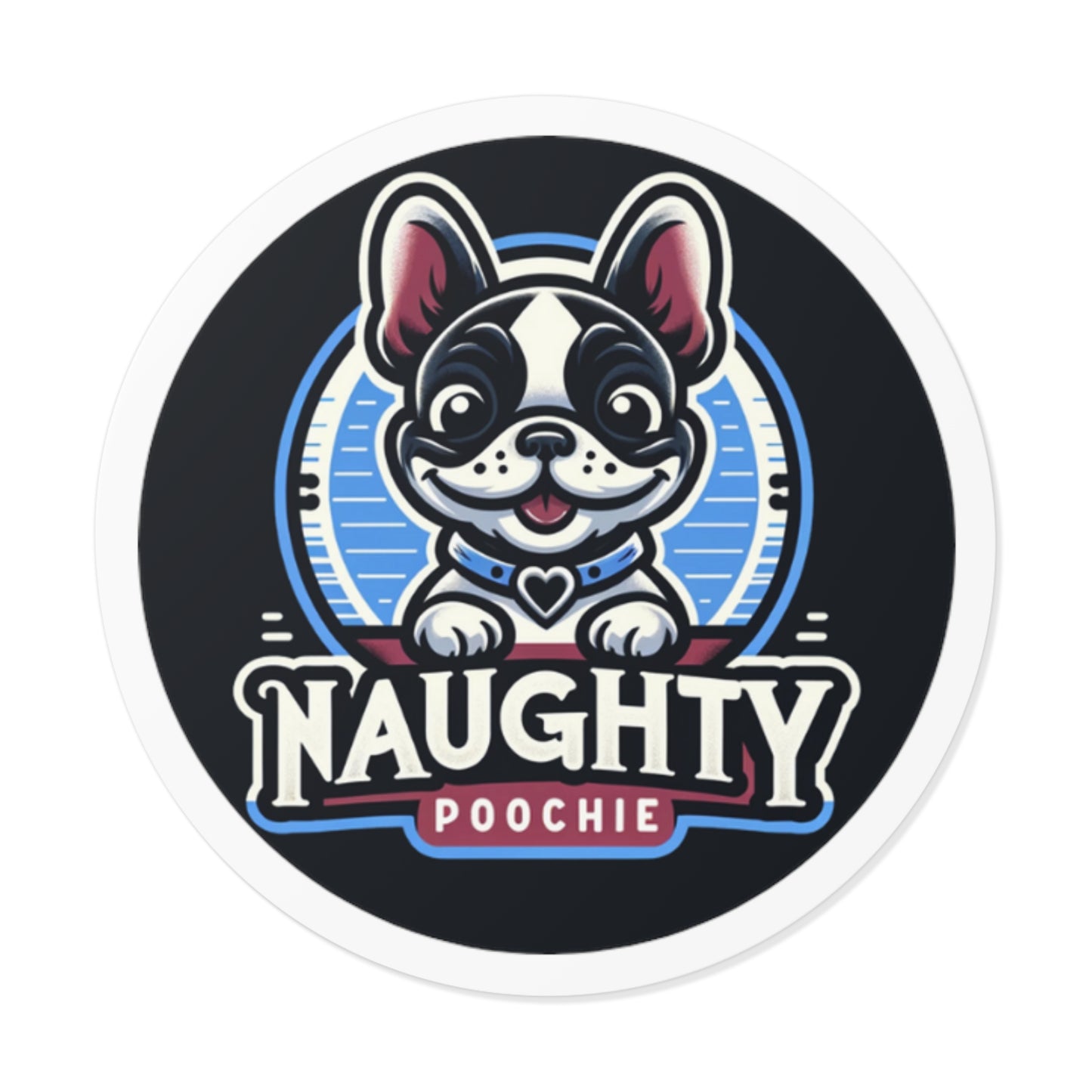 Round Vinyl Stickers - Naught French Bulldog