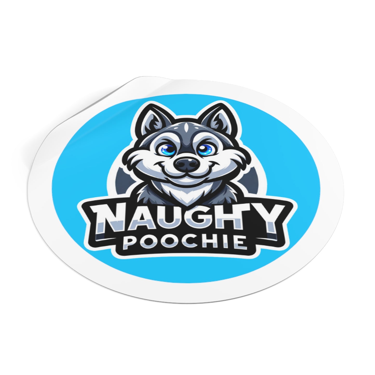Round Vinyl Stickers - Husky