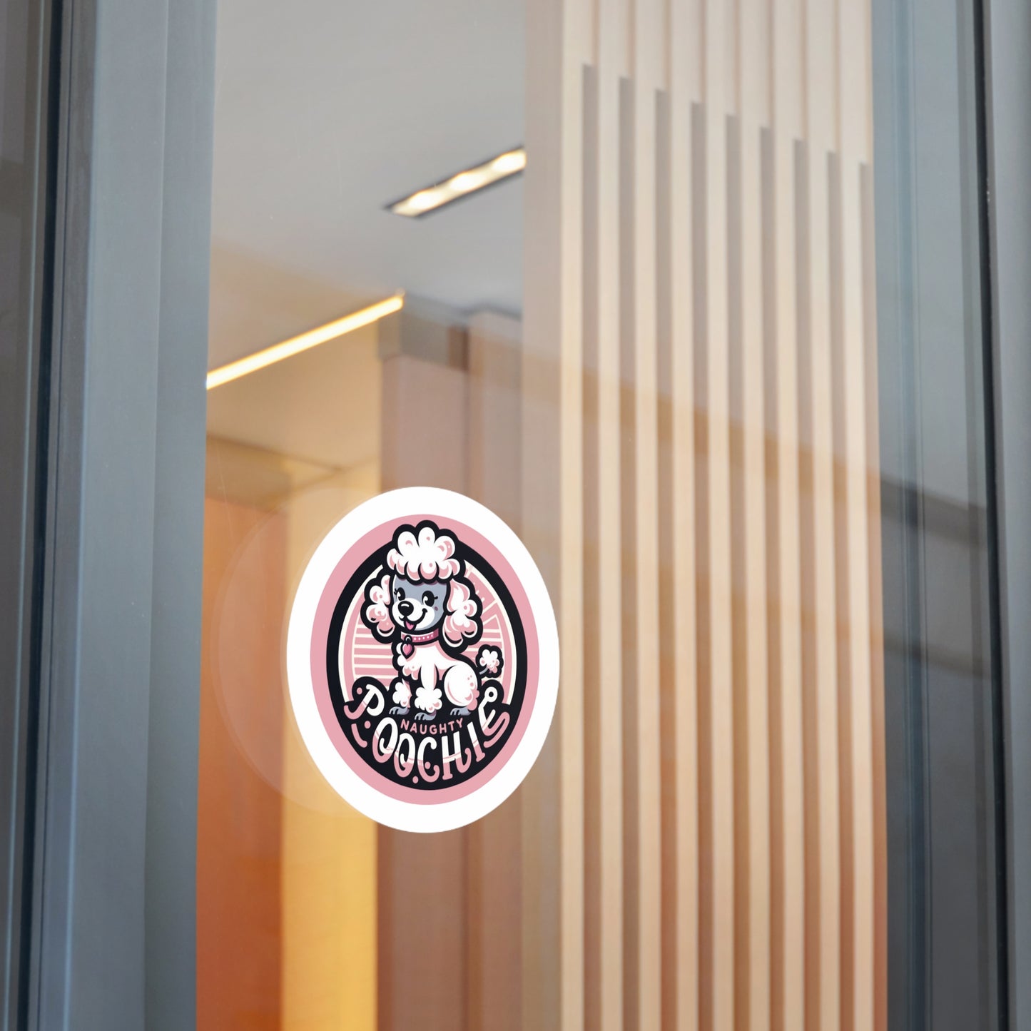 Round Vinyl Stickers - Naughty Poodle