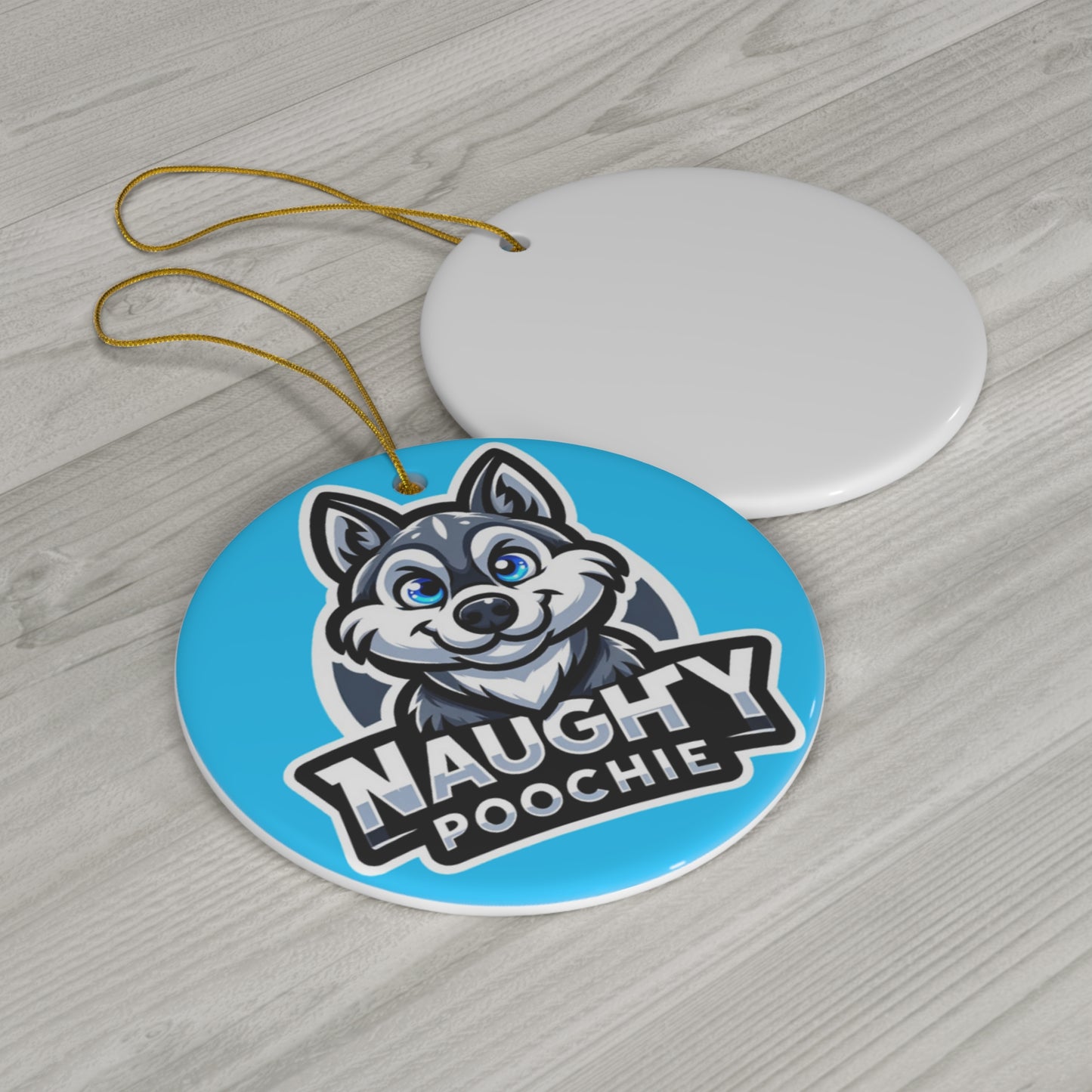 Ceramic Ornament - Naughty Husky