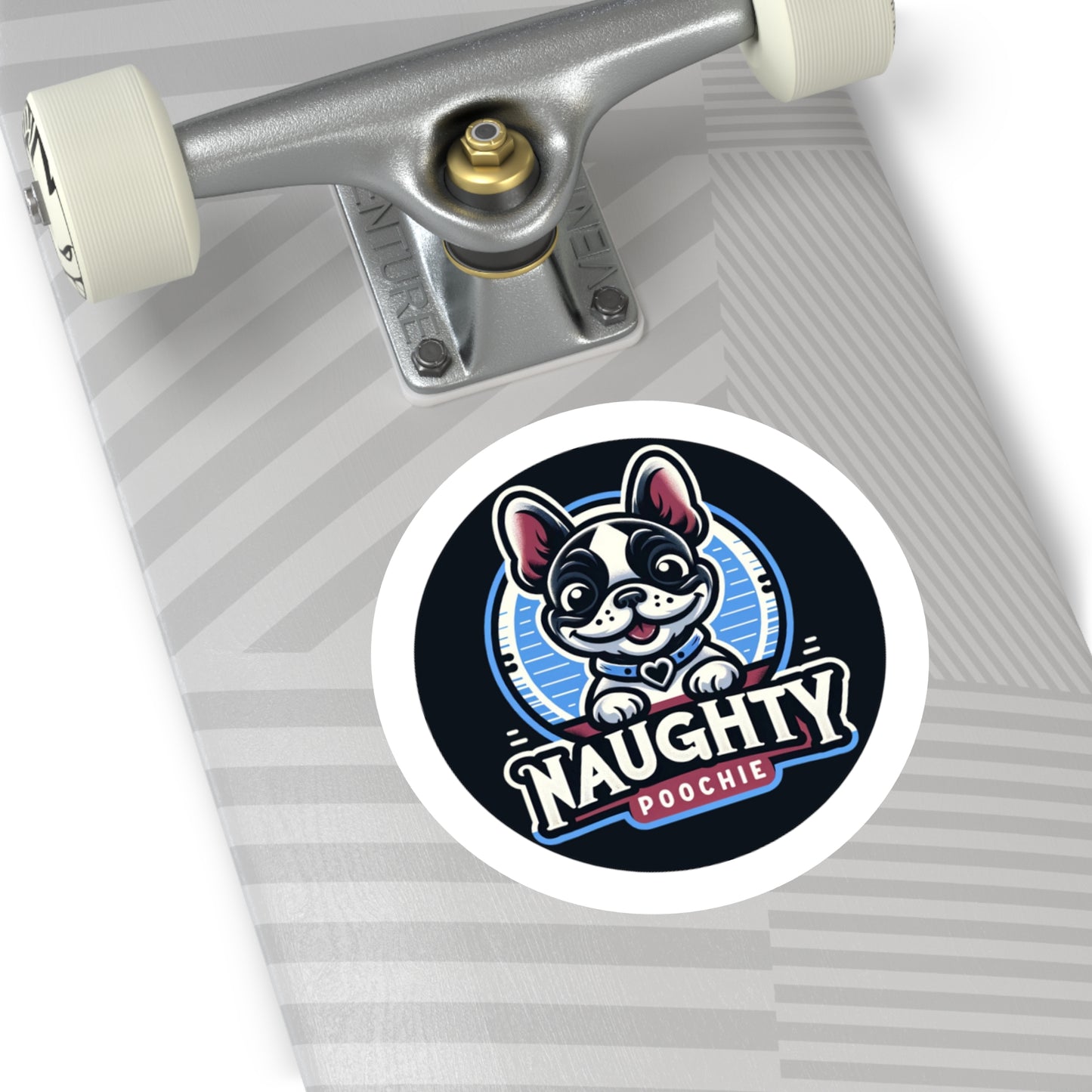 Round Vinyl Stickers - Naught French Bulldog