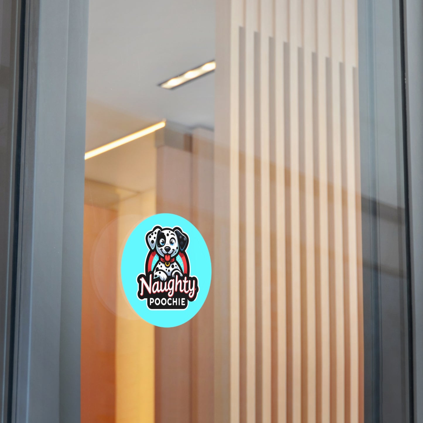 Round Vinyl Stickers - Naughty Dalmatian