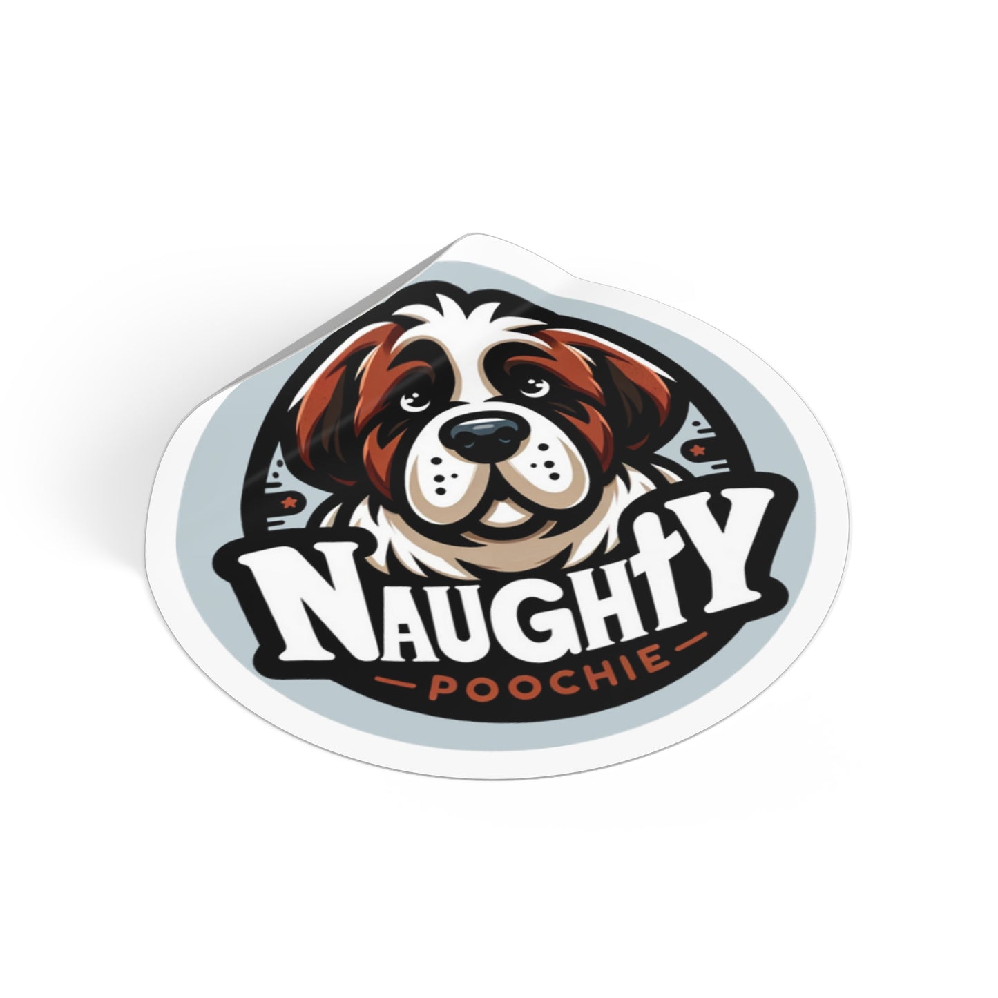 Round Vinyl Stickers - Naughty St. Bernard