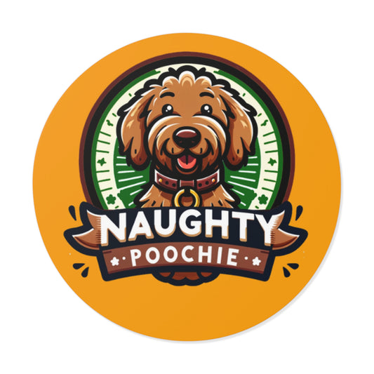 Round Vinyl Stickers - Golden Doodle