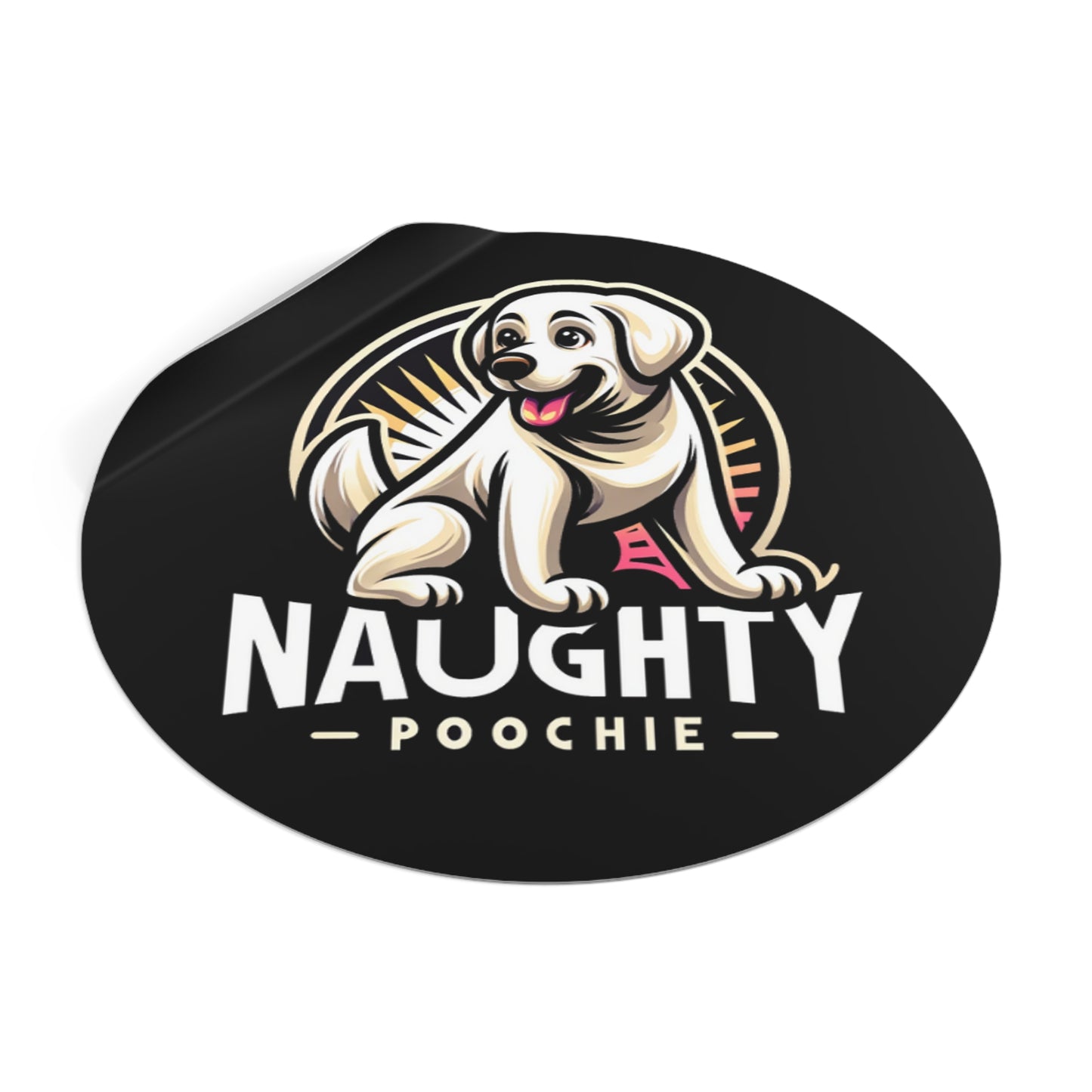 Round Vinyl Stickers - Naughty White Lab