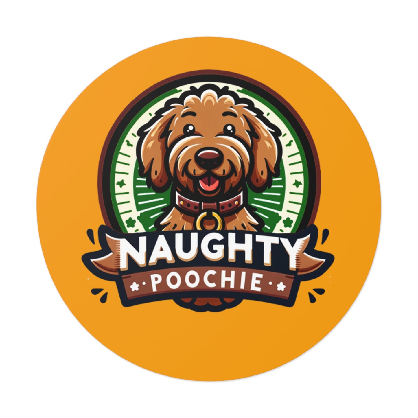 Round Vinyl Stickers - Golden Doodle