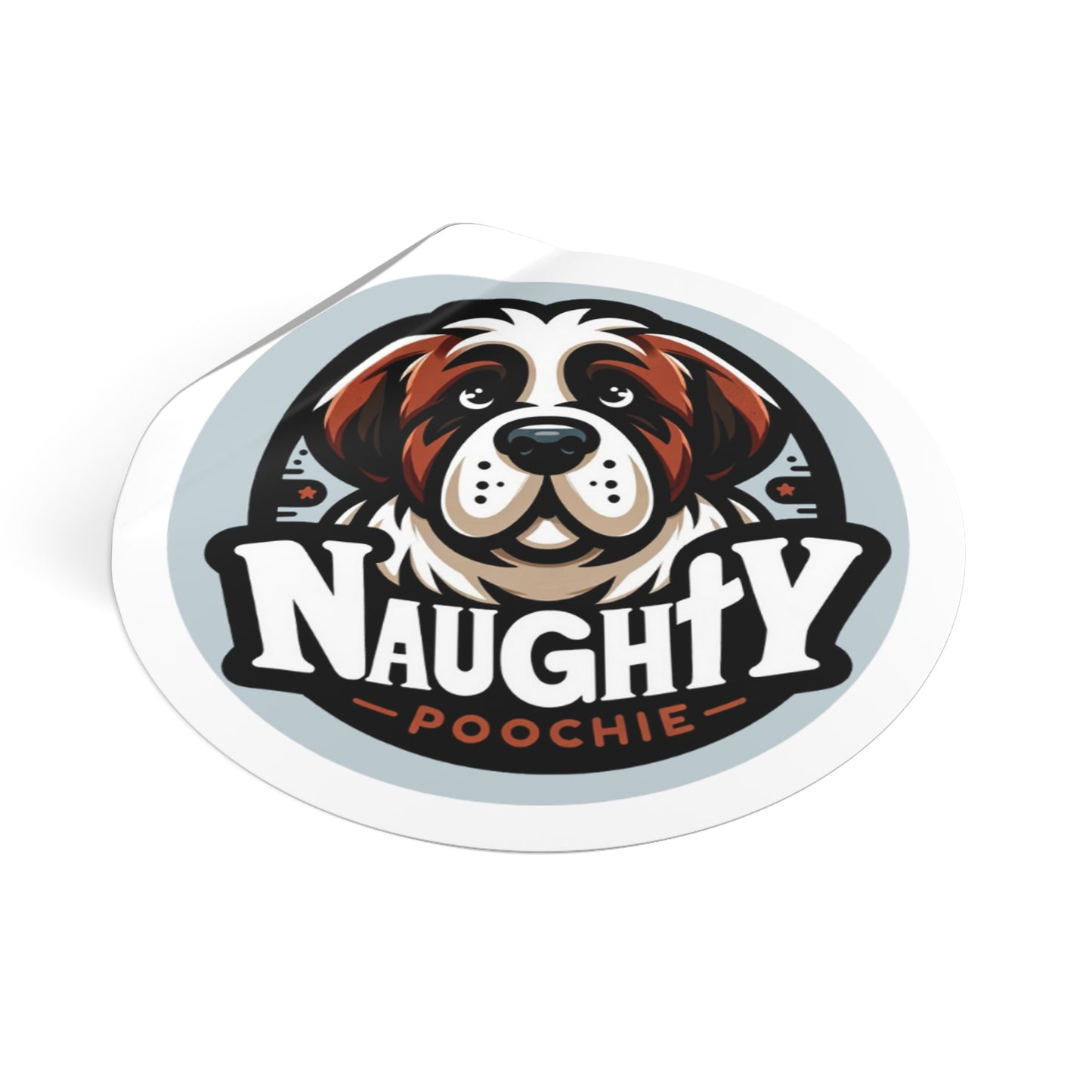 Round Vinyl Stickers - Naughty St. Bernard