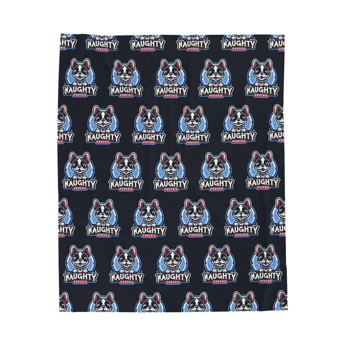 Velveteen Plush Blanket - Naughty French Bulldog