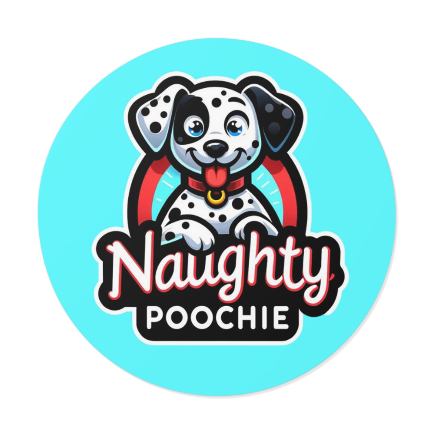 Round Vinyl Stickers - Naughty Dalmatian