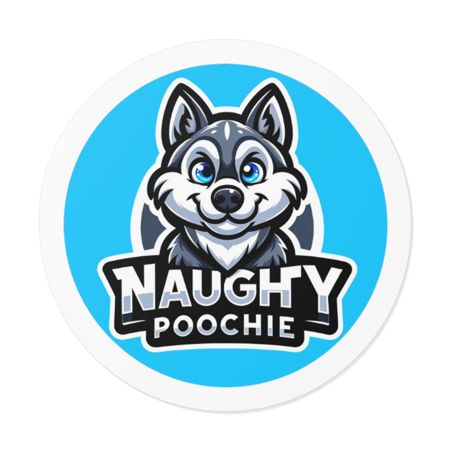 Round Vinyl Stickers - Husky