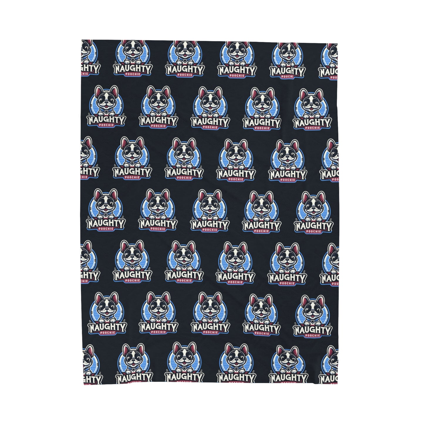 Velveteen Plush Blanket - Naughty French Bulldog