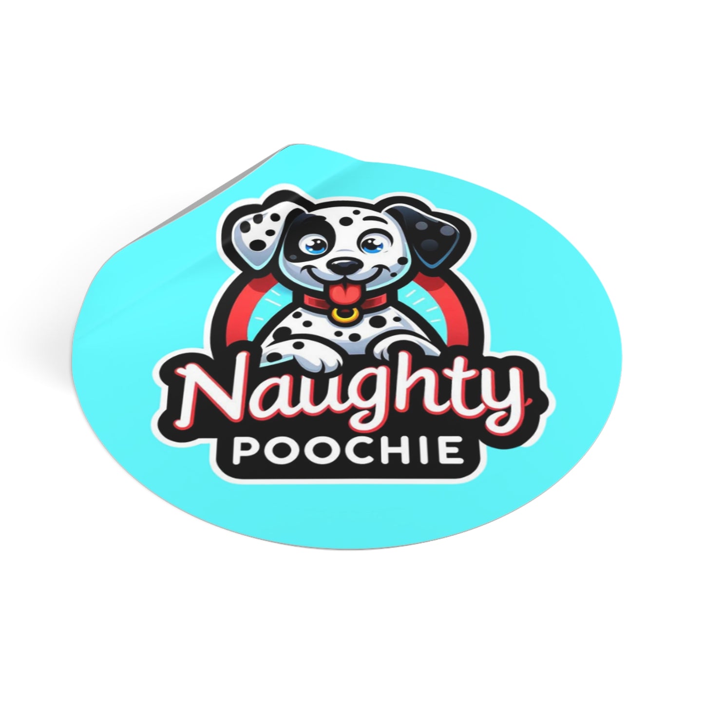 Round Vinyl Stickers - Naughty Dalmatian