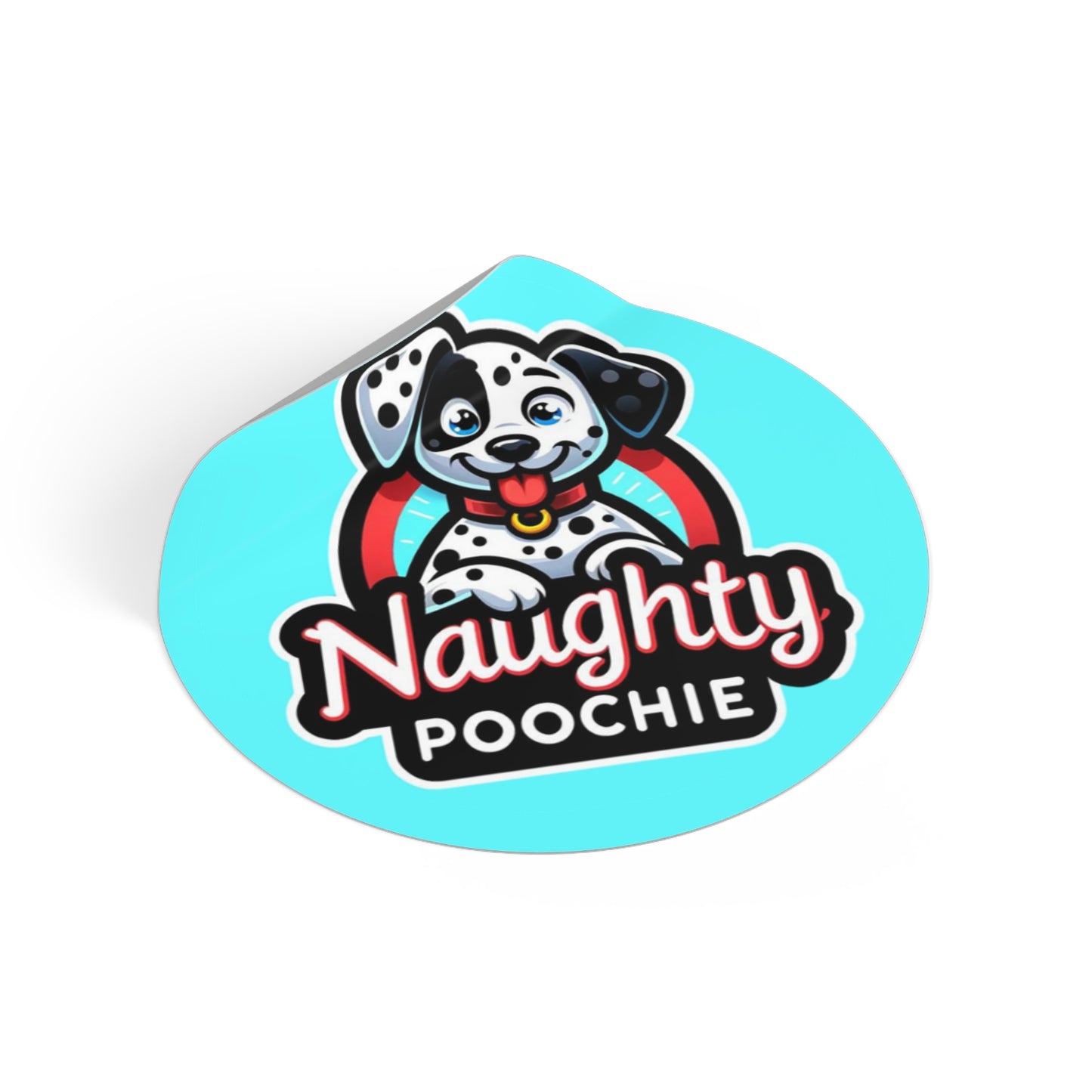 Round Vinyl Stickers - Naughty Dalmatian