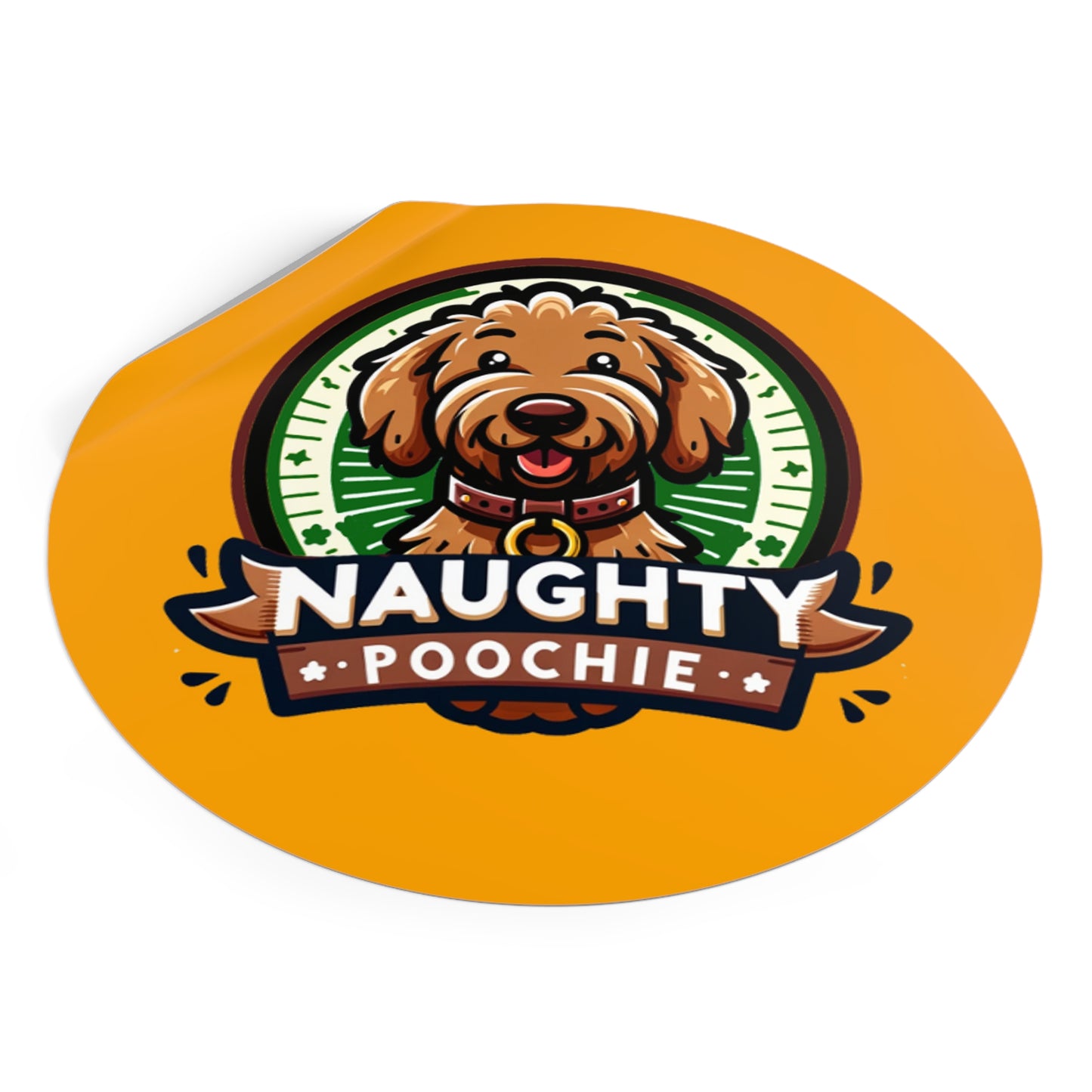 Round Vinyl Stickers - Golden Doodle